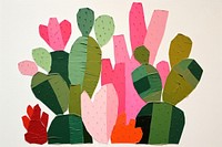 Cactus art painting collage. 