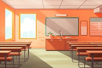 Classroom architecture furniture building. AI generated Image by rawpixel.