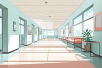 Architecture building corridor painting. 