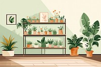 Plant furniture painting room. 