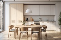 Kitchen table architecture furniture. AI generated Image by rawpixel.