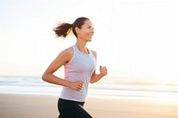 Jogging portrait running adult. 