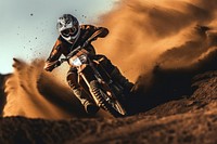 Motocross motorcycle vehicle dust. AI generated Image by rawpixel.