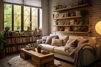 Room architecture furniture bookshelf. 