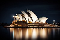 Landmark night opera sydney opera house. AI generated Image by rawpixel.