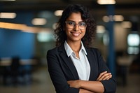 Portrait glasses smiling adult. 