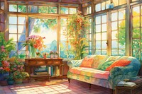 Room architecture furniture painting. 