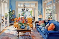 Aesthetic living room painting. AI generated Image by rawpixel.