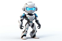 Cartoon robot white background futuristic. 