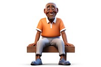 Sitting cartoon adult white background. AI generated Image by rawpixel.