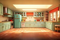 Kitchen refrigerator appliance flooring. AI generated Image by rawpixel.