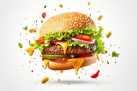 Burger food hamburger vegetable. AI generated Image by rawpixel.