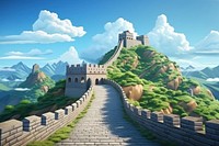 Wall architecture tranquility landscape. AI generated Image by rawpixel.