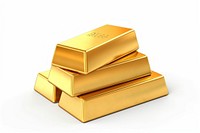 Gold bars white background investment letterbox. 