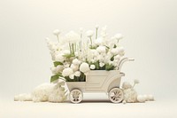 Flower vehicle plant white. AI generated Image by rawpixel.