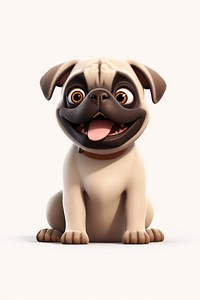 Pug dog figurine cartoon. 