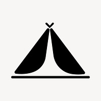 Tent flat icon black vector