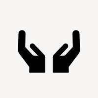 Raised cupped hands flat icon vector
