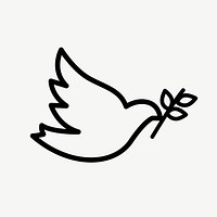 Dove and olive branch flat icon psd