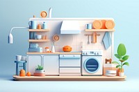 Kitchen appliance refrigerator dollhouse. AI generated Image by rawpixel.