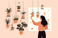 Woman taking care of houseplants. AI generated Image by rawpixel.