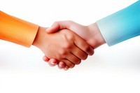 Handshake agreement greeting white background. AI generated Image by rawpixel.