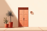 Door plant architecture houseplant. AI generated Image by rawpixel.