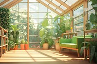 Greenhouse gardening indoors window. 