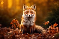 Autumn fox wildlife animal. 