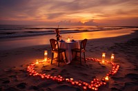 Candle beach outdoors romantic. 