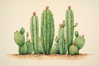 Cactus plant outdoors drawing. AI generated Image by rawpixel.