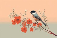 Bird animal flower plant. AI generated Image by rawpixel.