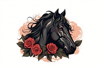 Horse rose drawing animal. AI generated Image by rawpixel.