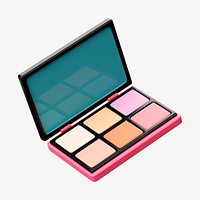 3D blush palette, collage element psd