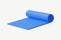 3D yoga mat, collage element psd