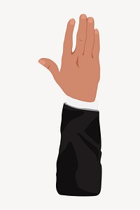 Businessman's raised hand gesture, aesthetic illustration