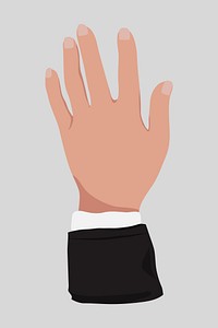 Businessman's raised hand gesture, aesthetic illustration