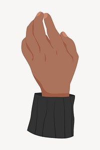 Raised black hand gesture, aesthetic illustration