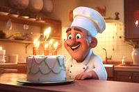 Chef cartoon cake dessert. 