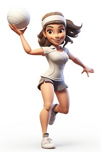 Woman playing volleyball sports white background determination. AI generated Image by rawpixel.
