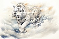 Tiger wildlife drawing animal. 