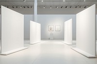 Exhibition flooring white architecture. 