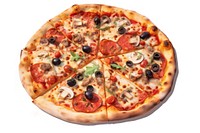 Pizza olive food white background. AI generated Image by rawpixel.