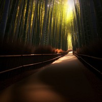 Bamboo landscape sunlight outdoors. 