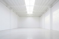 A white large art Exhibition floor architecture daylighting. 