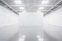 A white large art Exhibition floor architecture daylighting. 