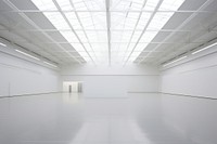 A white large art Exhibition architecture building floor. 