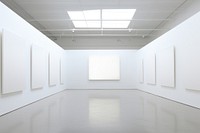 An empthy white large art Exhibition architecture building window. AI generated Image by rawpixel.