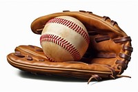 Baseball glove sports white background. 