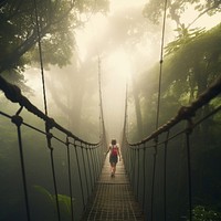 Forest bridge rainforest adventure. AI generated Image by rawpixel.